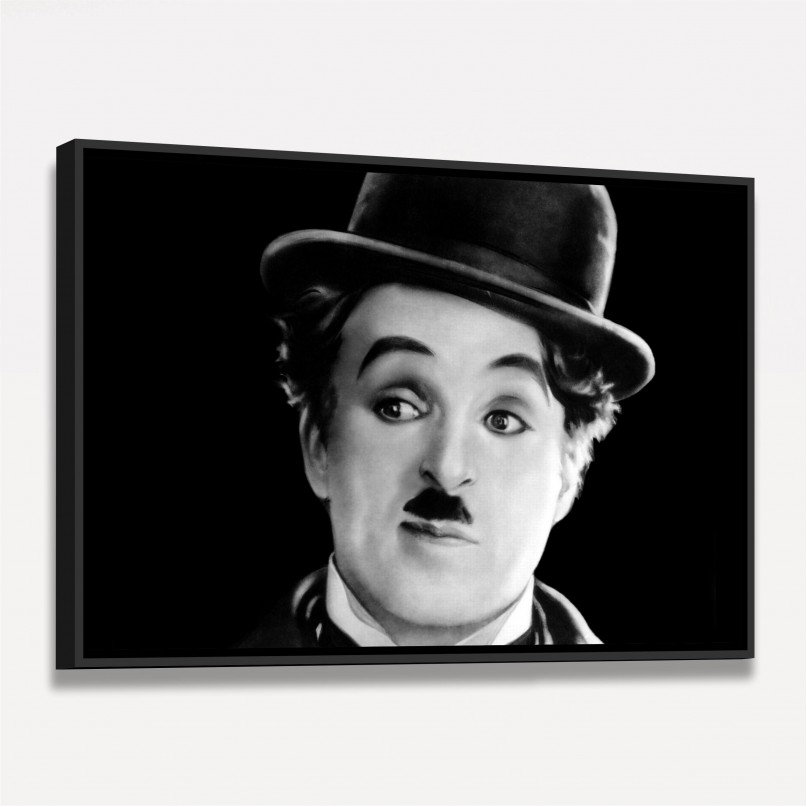 Quadro Charlie Chaplin Clássico com Chapéu