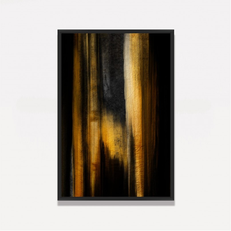 Quadro Abstrato Stylish Golden and Black