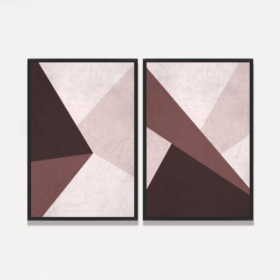 Quadro Abstrato Duo Texturizado Moderno QZ Collection
