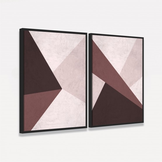 Quadro Abstrato Duo Texturizado Moderno QZ Collection