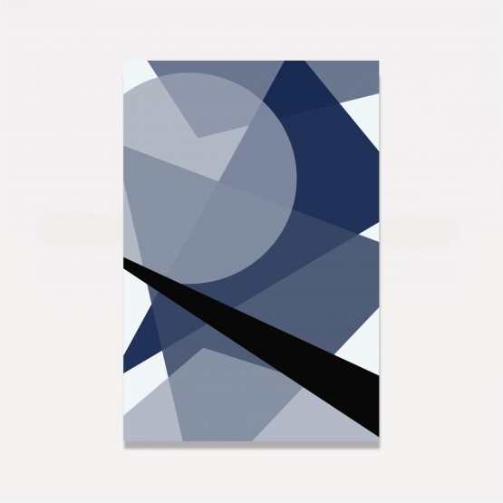 Quadro Abstrato Geométrico Azul