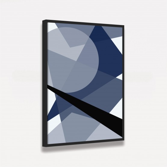 Quadro Abstrato Geométrico Azul