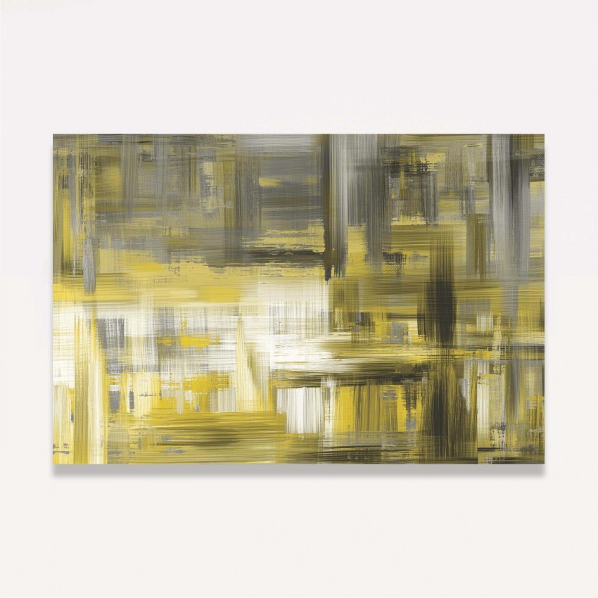 Quadro Abstrato Contemporâneo Amarelo Arte Moderna