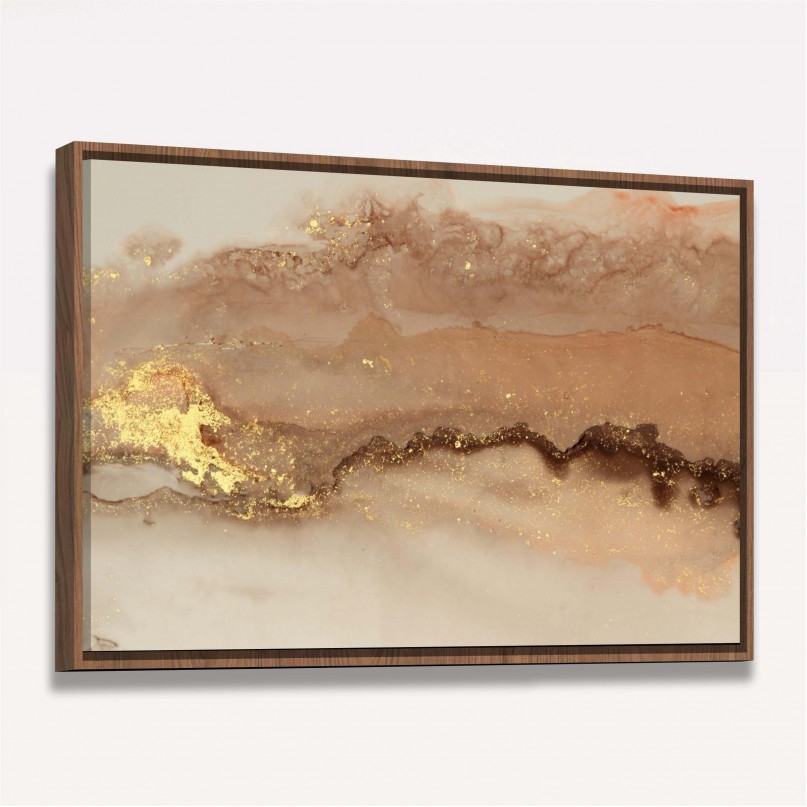 Quadro Abstrato Poeira Elegante Dourada