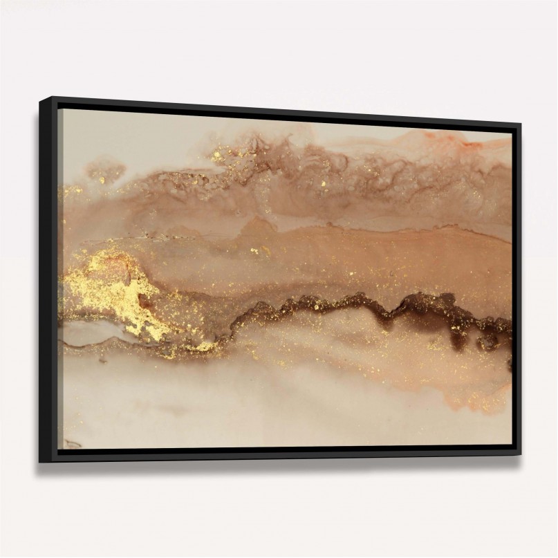 Quadro Abstrato Poeira Elegante Dourada