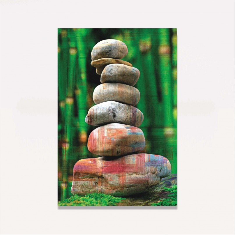 Quadro Arte Pedras do Equilíbrio Zen Colorido