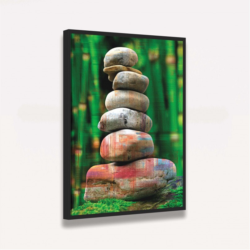 Quadro Arte Pedras do Equilíbrio Zen Colorido