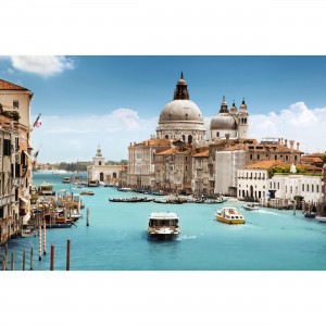 Quadro Paisagem Cidade Canal de Veneza - Lindas Aguas Azuis