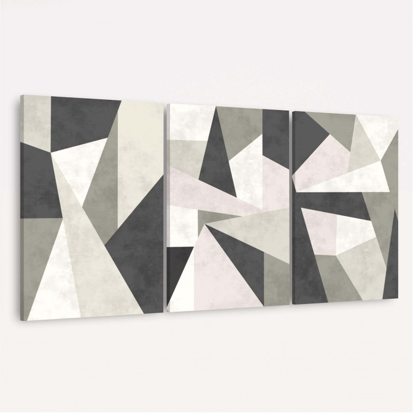 Quadros Abstratos Geométricos Coloridos - Trio Militar