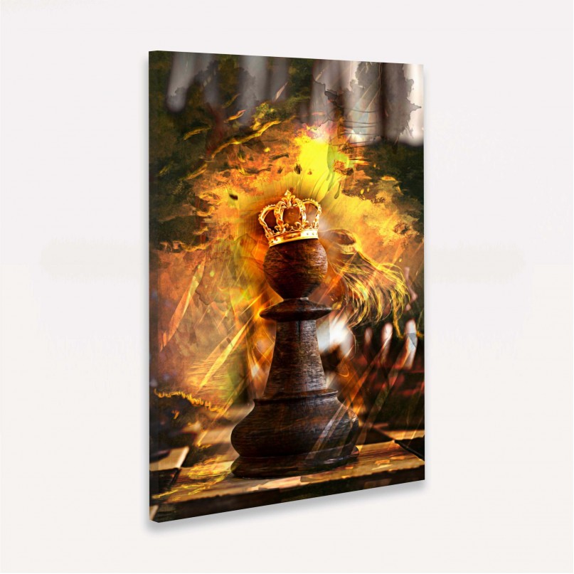 Quadro Xadrez King Pawn on Fire