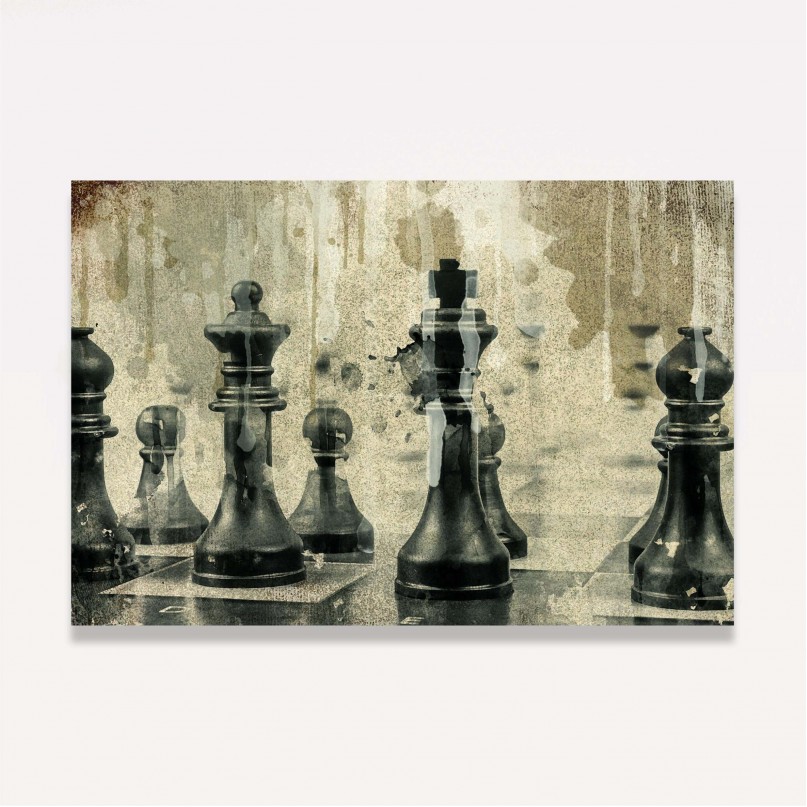 Quadro em Tela Tabuleiro de xadrez de vidro 