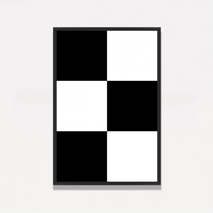 Quadro Xadrez Abstrato Minimalista