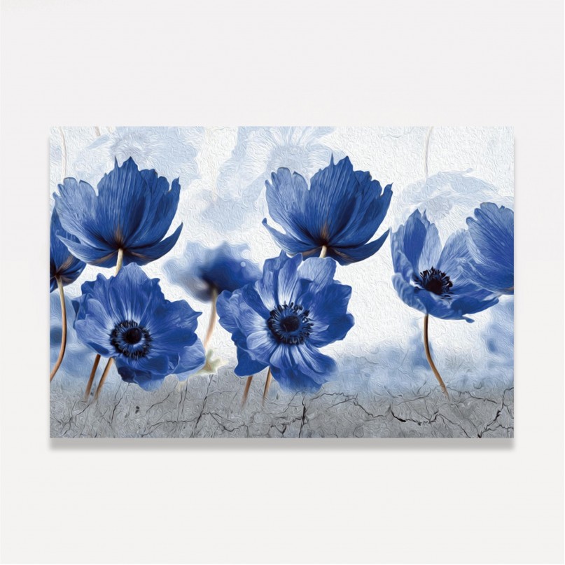 Quadro Poppy's Flower Blue Abstrato