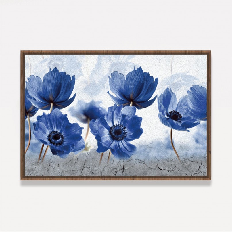 Quadro Poppy's Flower Blue Abstrato