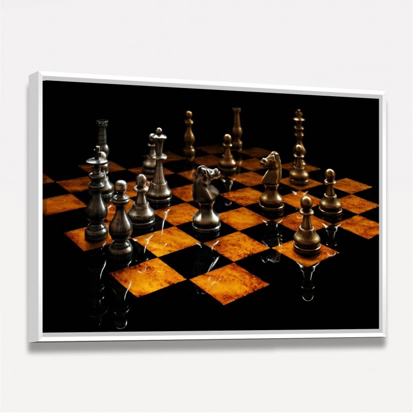 Tabuleiro de xadrez em mármore preto e branco • adesivos para a parede  azul, tonificado, telhado