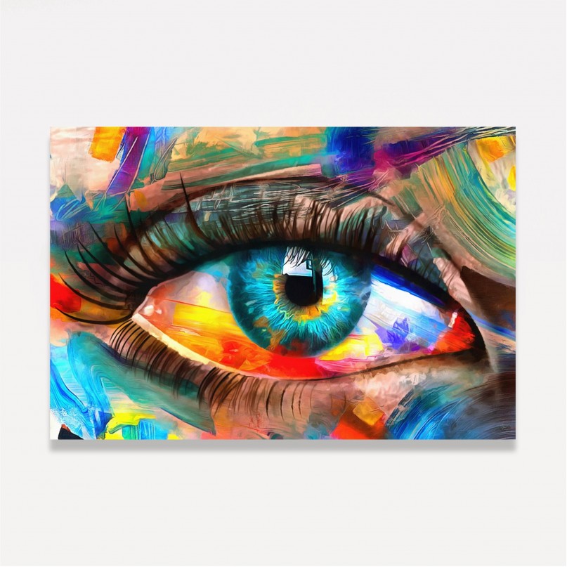 Quadro Olho Abstrato Multicolor