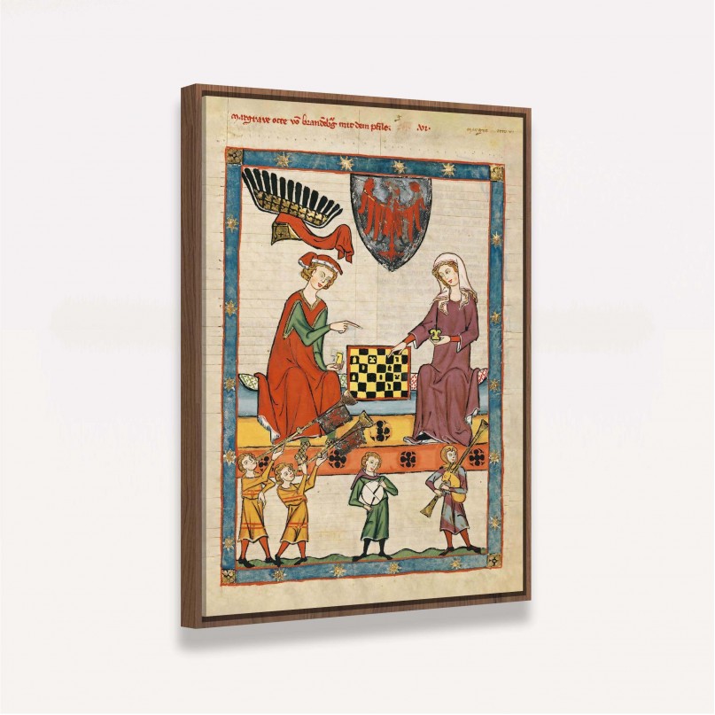 Quadro Xadrez - Markgraf Otto Von Brandenburg - Codex Manesse