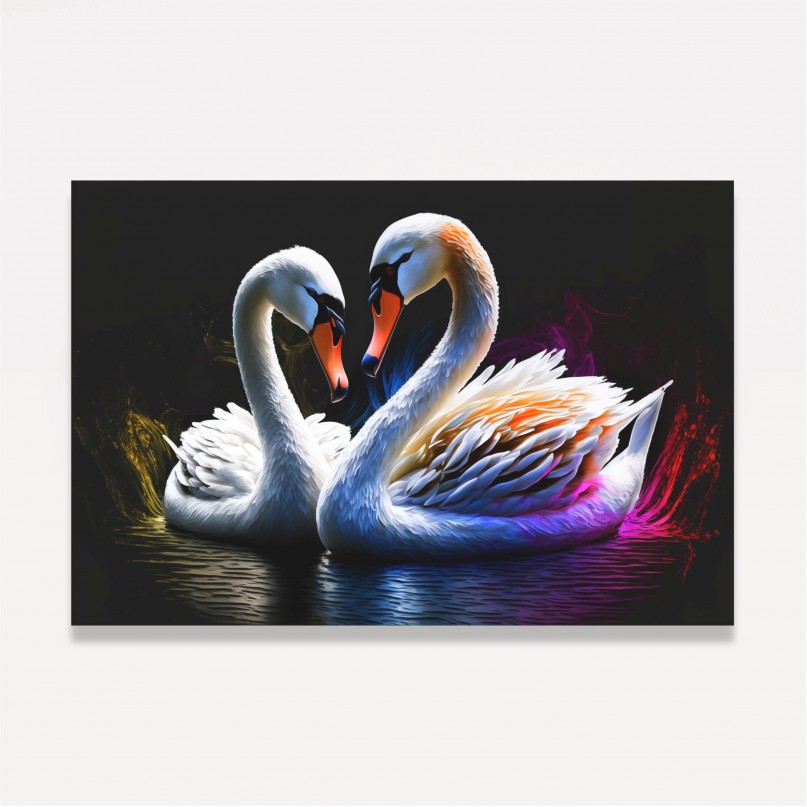 Quadro Cisnes Amor Gracioso