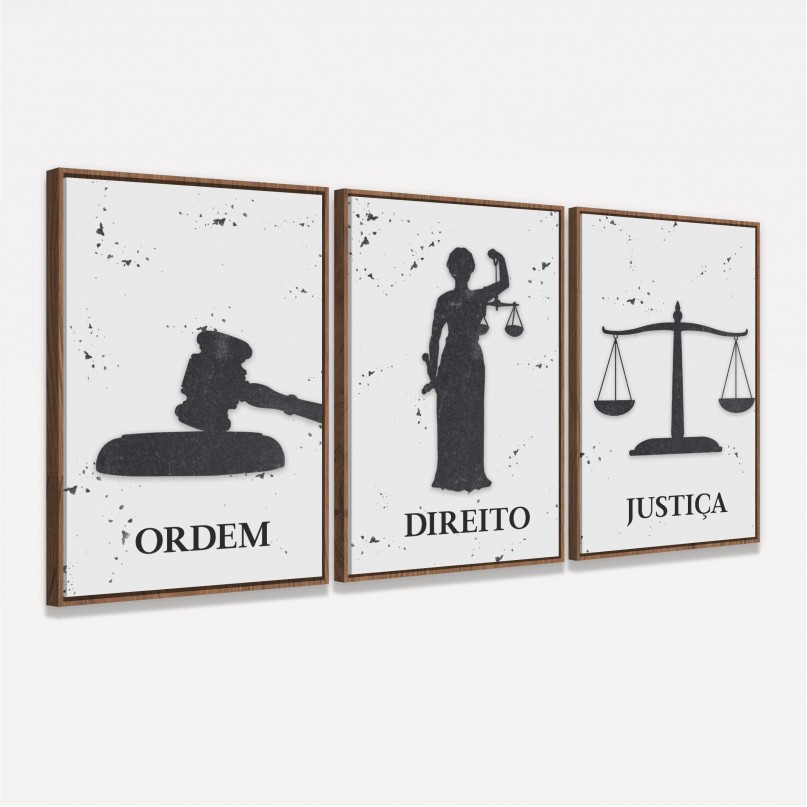 Kit Trio Ordem Direito Justiça Fundo Branco