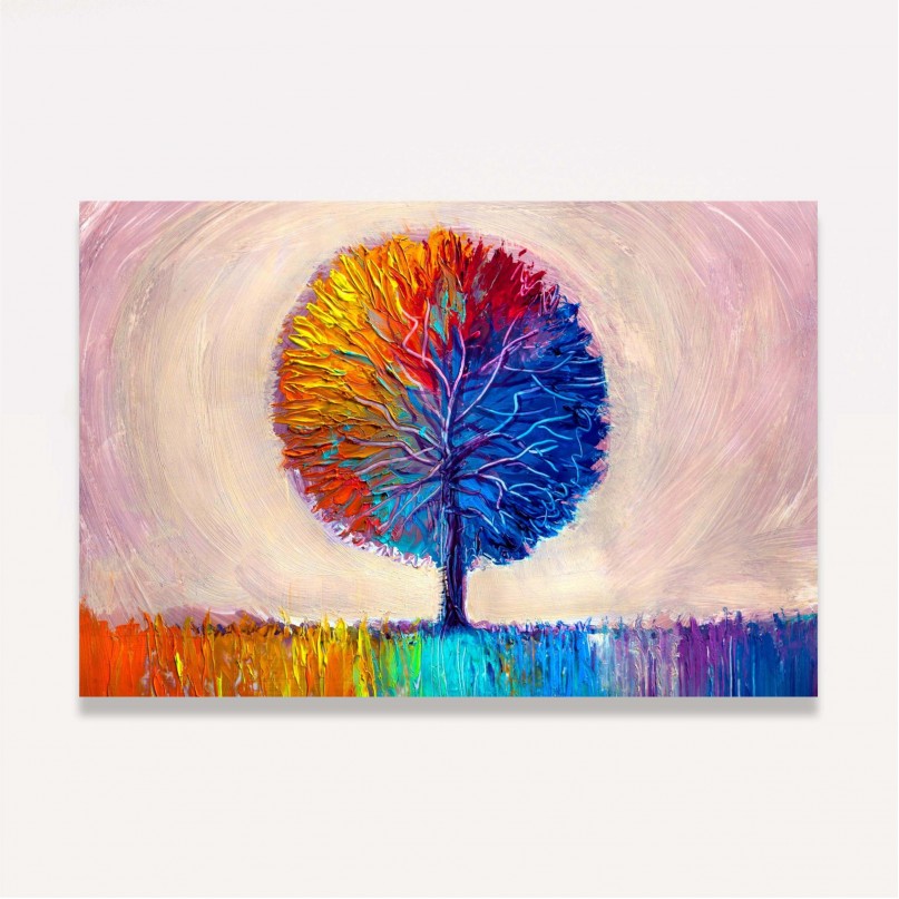 Quadro decorativo Árvore Colorida ao Ar Livre