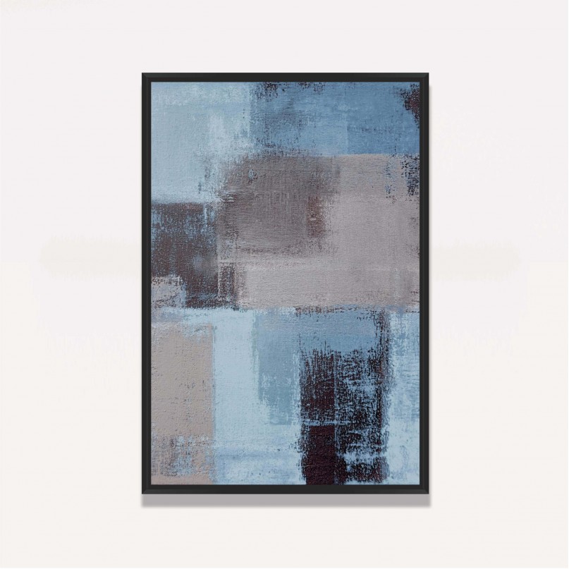 Quadro decorativo Abstrato Tons Azul e Cinza