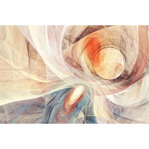 Quadro Abstrato Yin Yang Curvas Digital