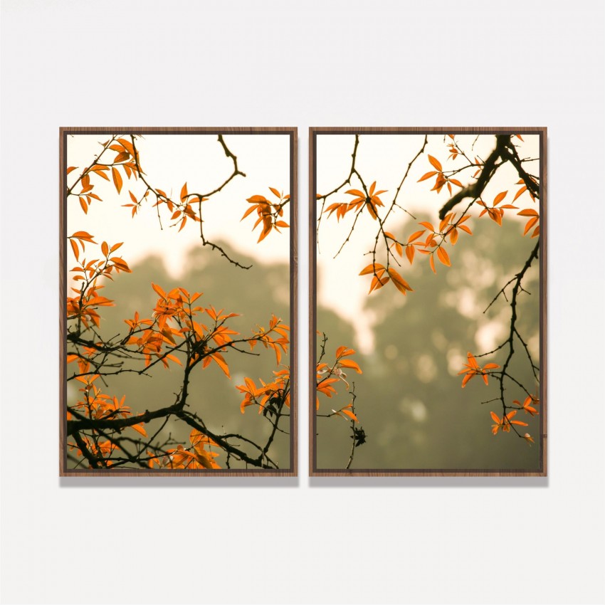 Quadro Falling Autumn Leaves - 2 Peças