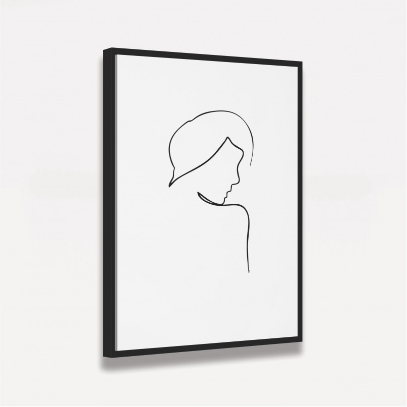 Quadro Abstrato Art de Linhas Mulher Minimalista
