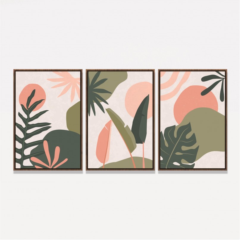 Quadro Trio Botânico Elegante Moderno