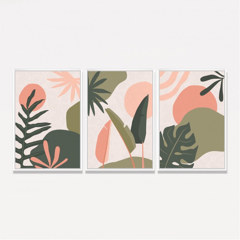 Quadro Trio Botânico Elegante Moderno
