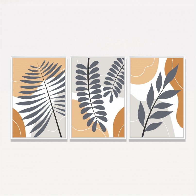 Quadro Trio Folhas Simplicidade Elegante