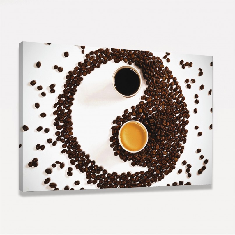 Quadro Decorativo Yin Yang Coffee