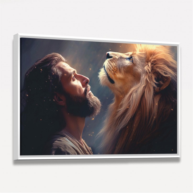 Quadro Representação Leão Forte e Jesus Salvador