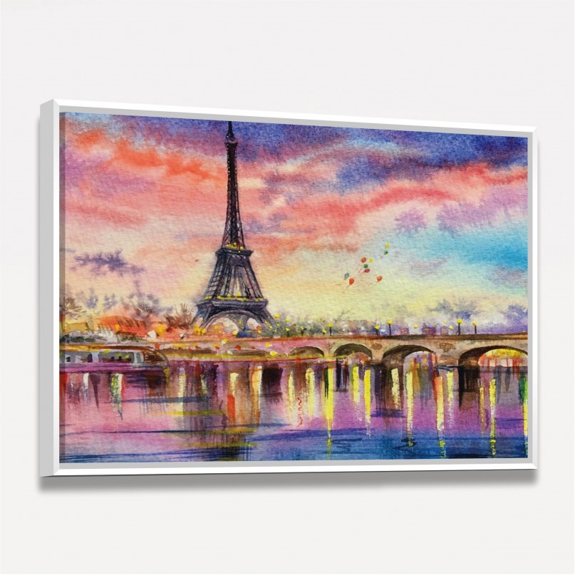 Quadro Torre Eiffel em Aquarela