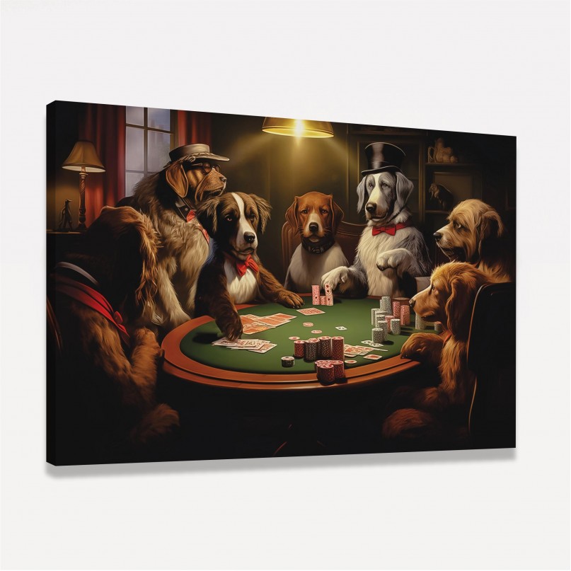 Quadro Cachorros Jogando Poker 