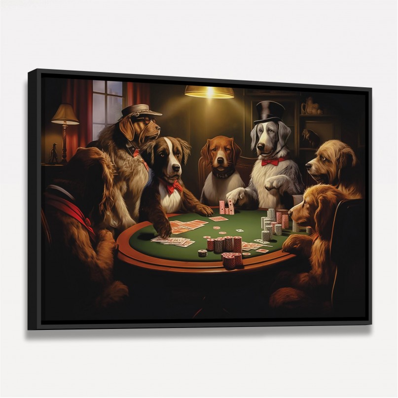 Quadro Cachorros Jogando Poker 
