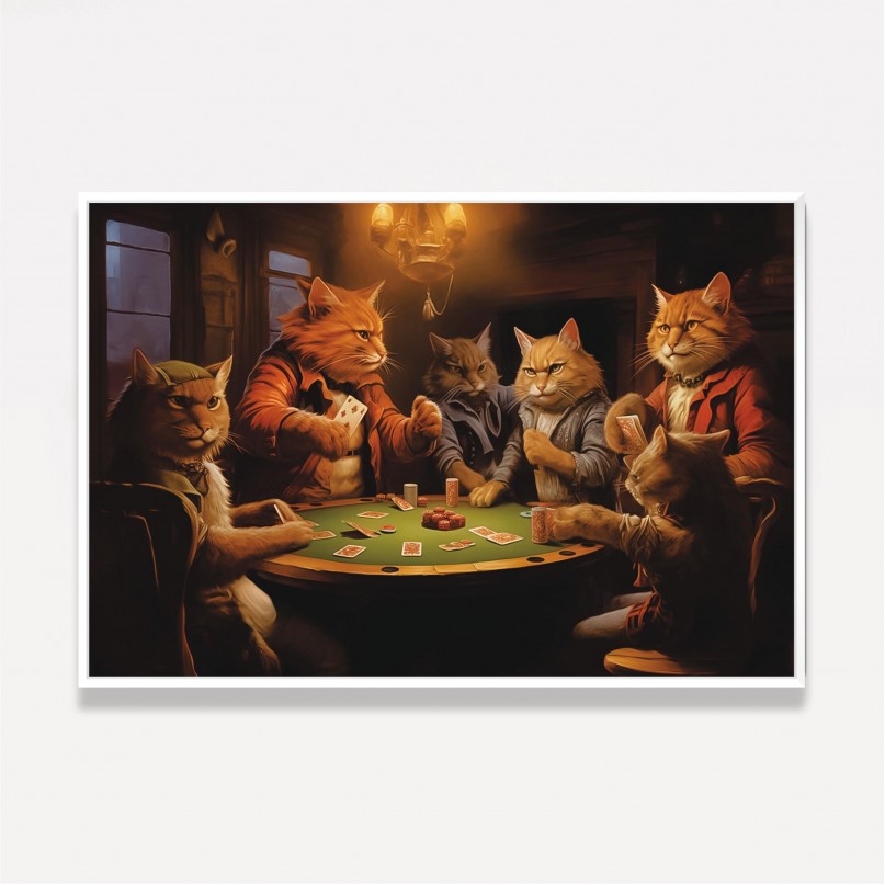 Quadro Gatos Jogando Poker