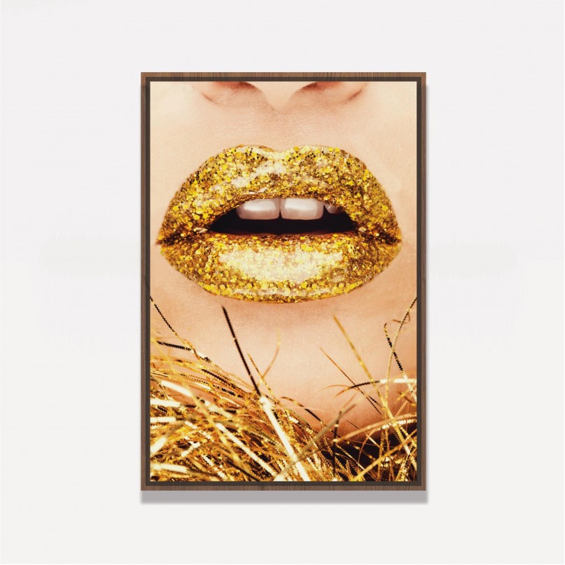 Quadro Golden Lips