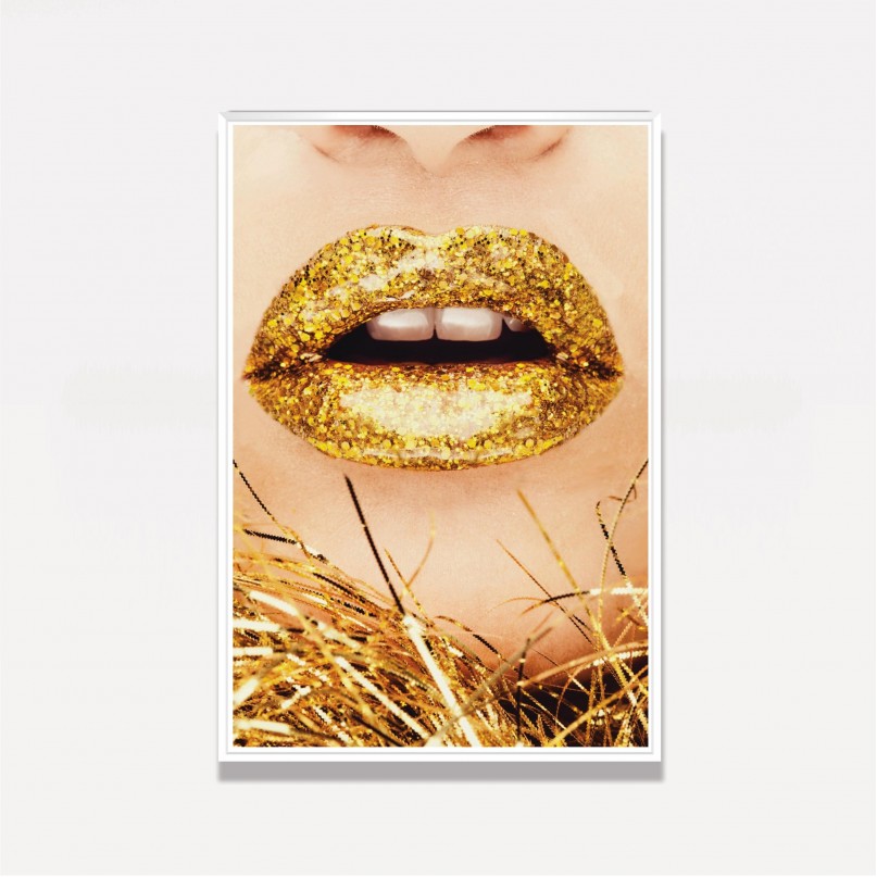 Quadro Golden Lips