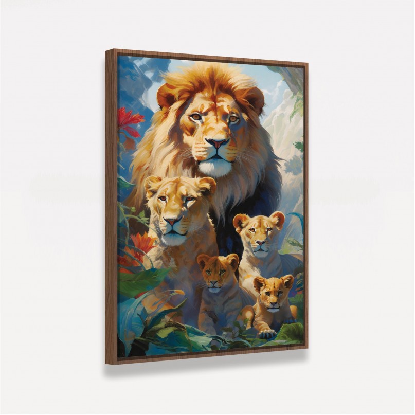 Quadro Família de Leões Tropical