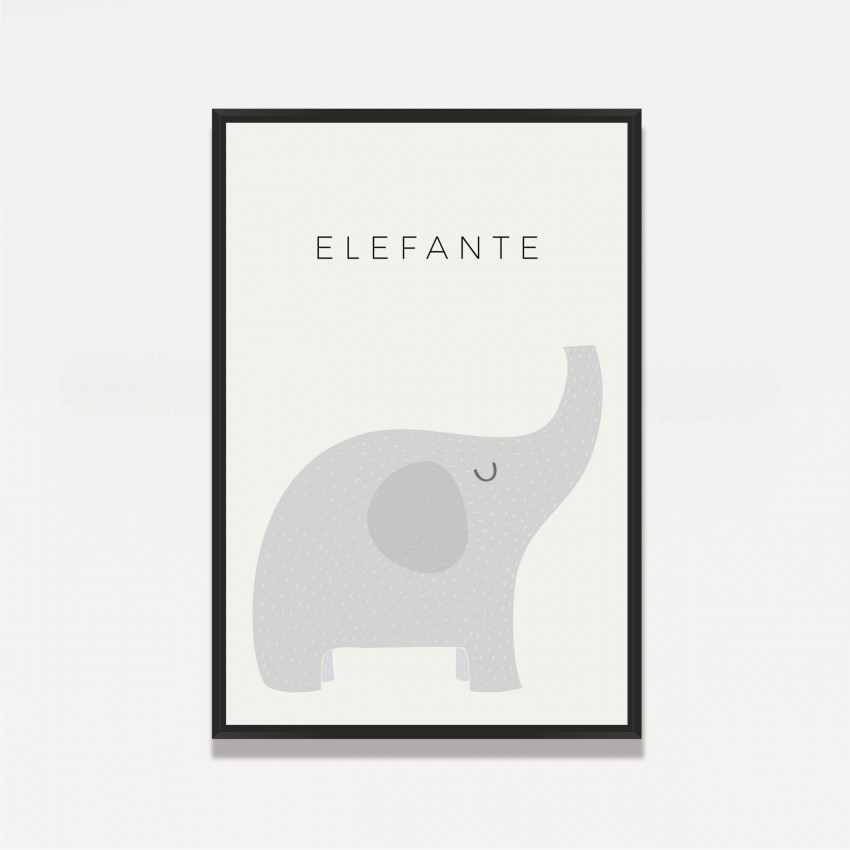 Quadro Infantil Elefante Minimalista