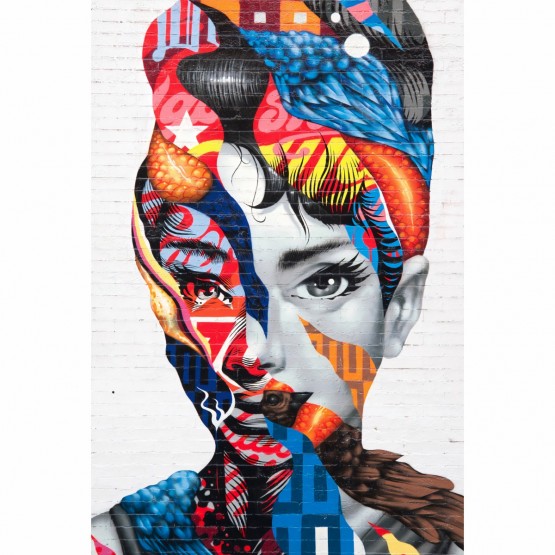 Quadro Audrey Hepburn Street Art decorativo