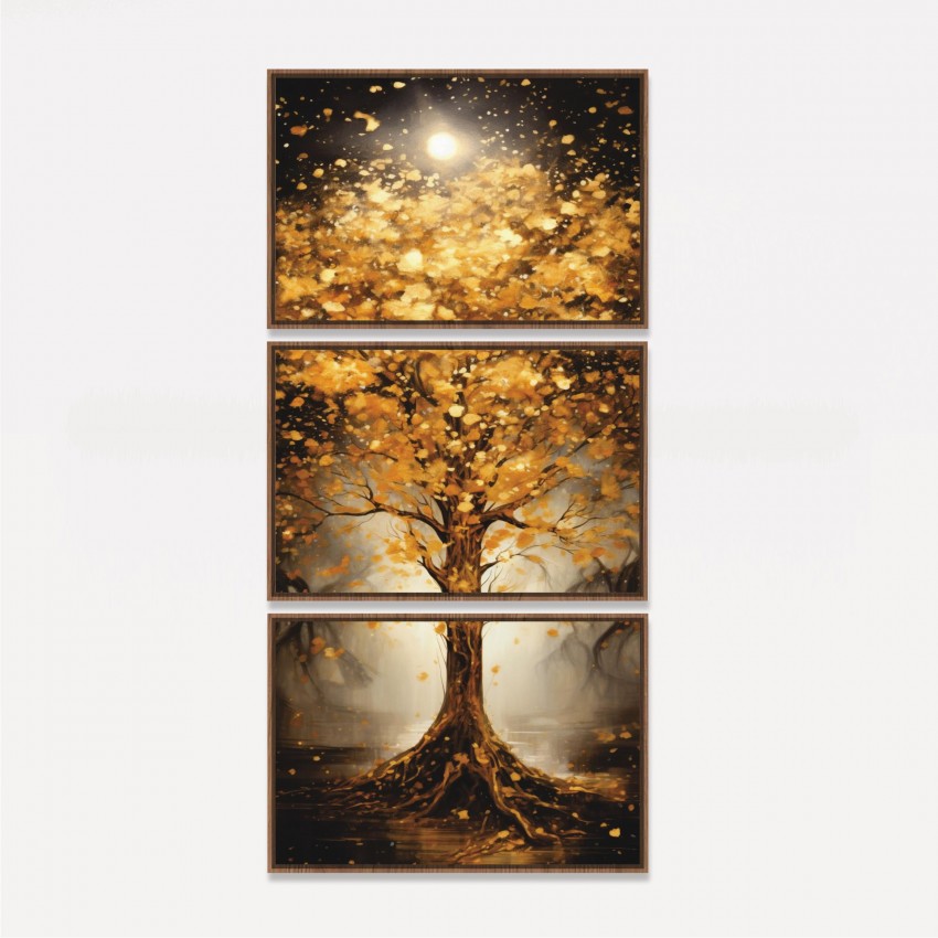 Quadro Trio Árvore da Vida Gold
