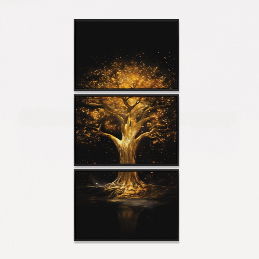 Quadro Trio Árvore Dourada da Vida