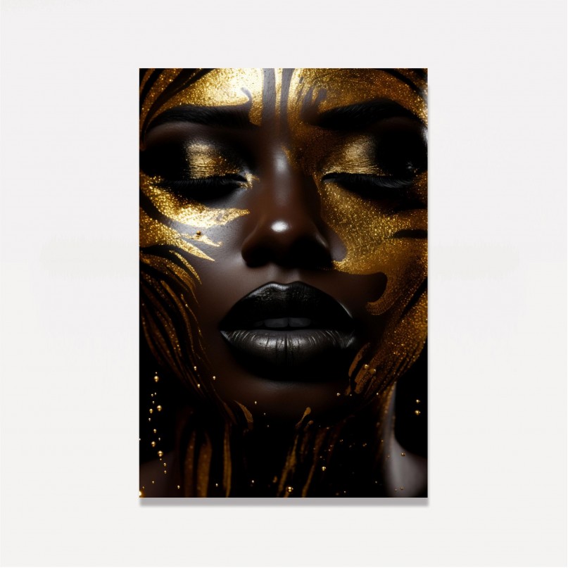 Quadro Decorativo Mulher Negra Makeup Shine