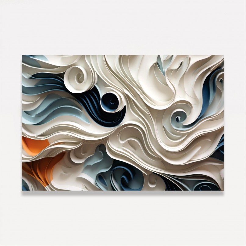 Quadro Abstrato Moderno Paper Cut