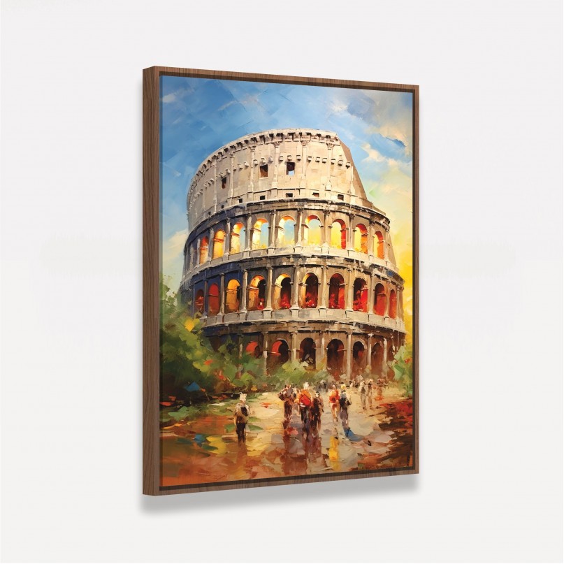 Quadro Coliseu de Roma Itália Impressionismo Cores Vibrantes