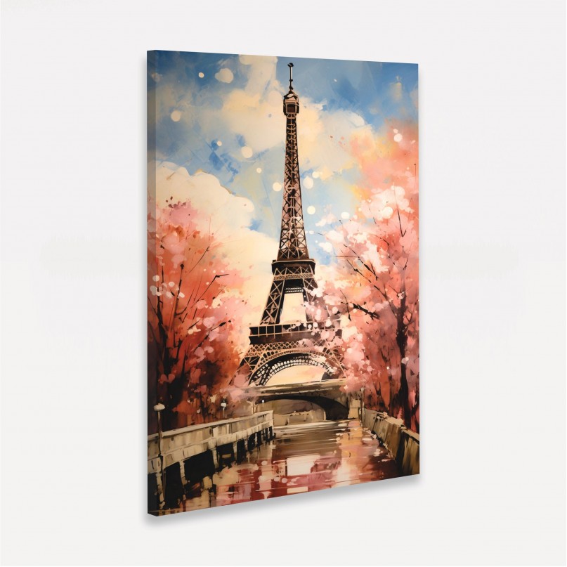 Quadro Torre Eiffel - França Impressionismo Pinceladas Soltas  
