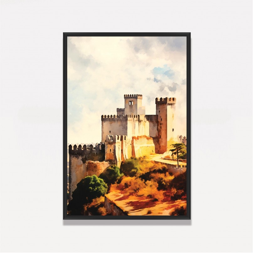 Quadro Castelo de Óbidos - Portugal Impressionismo Cores Vibrantes