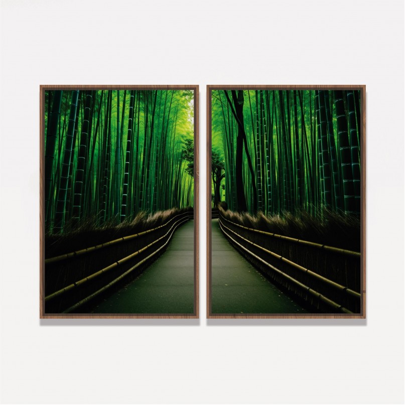 Quadro Duo Floresta de Bambu - Kyoto Japão